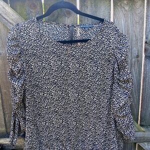 Adrianna Papell Smocked Waist Blouse Size L